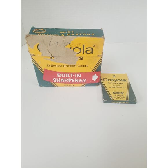 Crayola Crayons Binney & Smith 8 64 Vtg USA Retired Indian Red Thistle Maize Lot - Picture 7 of 8